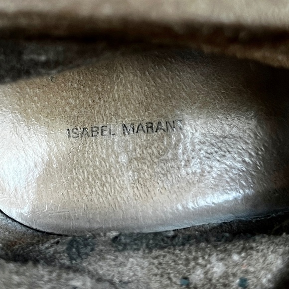 Isabel Marant Grey Cut Out Suede Tassel Embellished "Beslay" Wedge Ankle Boots - Picture 9 of 9